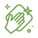 hand using a cloth icon